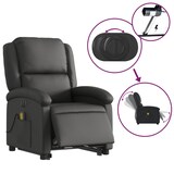 thumbnail of vidaXL Massagesessel mit Aufstehhilfe Elektrisch Schwarz Echtleder