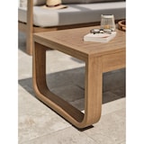 thumbnail of Salon bas de jardin 5 pl en aluminium imitation bois, coussins écrus - DAVAO