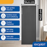 thumbnail of Exquisit Vollraumkühlschrank KS5320-V-H-040E inoxlook-az | 242 l Nutzinhalt | Inoxlook-az