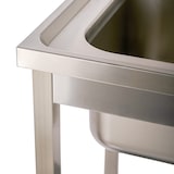 thumbnail of Romux® Évier en Acier Inoxydable avec 2 Cuves 1000x700x850 mm Démontable | Évier Industriel avec Bac | Plonge Inox Professionnelle pour Restauration