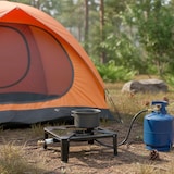 thumbnail of Fornello A Gas GPL 5,5 kW con Bruciatore in Ghisa Struttura a 4 Piedi Stabile Design Compatto Ideale per Campeggio Outdoor Giardino 30x30x11,5 cm Nero