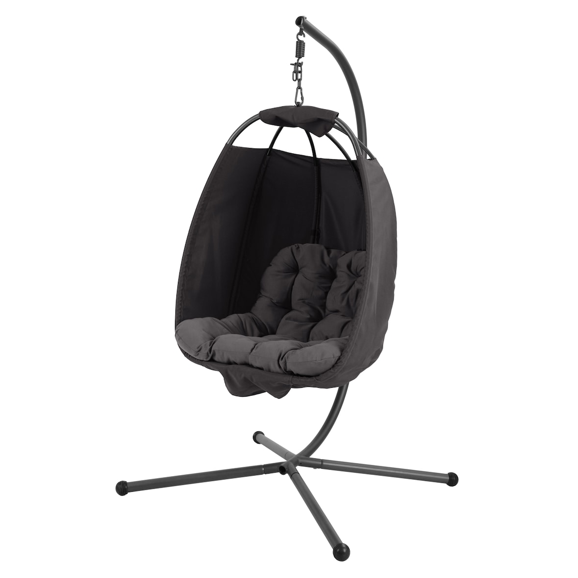 SVITA NELLY Hängesessel mit Gestell klappbar Hängestuhl Hängesitz Hängekorb Dunkelgrau
