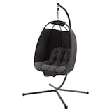 thumbnail of SVITA NELLY Hängesessel mit Gestell klappbar Hängestuhl Hängesitz Hängekorb Dunkelgrau