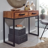 thumbnail of Konsolentisch Sheesham Massivholz / Metall 90x76x36 cm Flurtisch, Anrichte Wohnzimmertisch Schmal, Design Schreibtisch