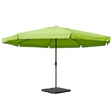 thumbnail of Parasol Meran Pro, horeca marktparasol met vouw Ø 5m polyester/aluminium 28kg ~ groen met standaard