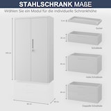 thumbnail of Metallschrank mit Einzel-Schublade RUEL 195x90x40cm Grau Büroschrank Aktenschrank Stahlschrank Fachbodenschrank Werkstattschrank