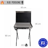 thumbnail of Yelloo - Griglia mod. INOXLINE 630 con piastra 60x45 cm liscia inox con coperchio, BBQ a Gas adatto per grigliare per 4-8 persone