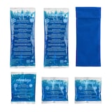 thumbnail of Relaxdays Kühlpads, 5er Set, 3 Größen, mit Hülle, Kalt Warm Kompressen, mikrowellengeeignet, Gel Kühlkompressen, blau