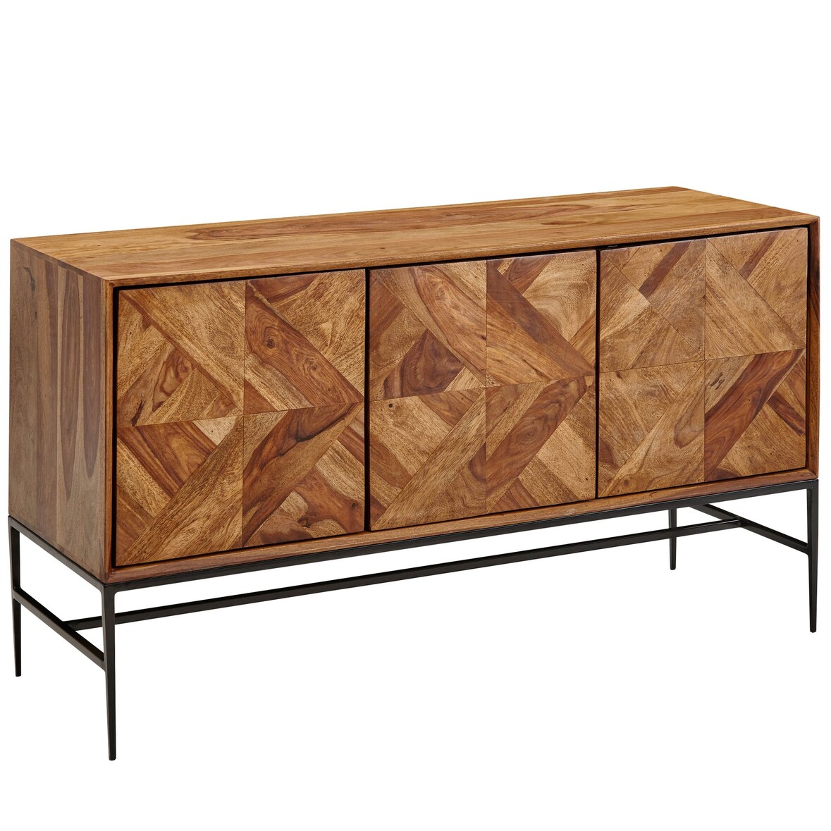 Massivholz Sideboard Sheesham, Industrial-Design, Stauraum. 123x45x70 cm | Kadima Design
