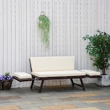 thumbnail of Outsunny Divano 2 Posti con Braccioli Estensibili da Giardino Bianco