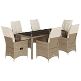 thumbnail of vidaXL 7-tlg. Garten-Essgruppe mit Kissen Beige Poly Rattan