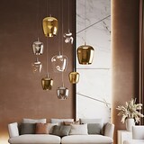 thumbnail of Zafferano Bilia LED-Pendelleuchte aus Borosilikatglas, mundgeblasen, 8W, 230V, Schwarz & Antikgold, Durchmesser 27cm, CRI 90, Designer-Lampe