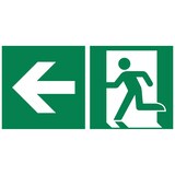 thumbnail of Hinweisschild Rettungsweg links 30x15cm Hart-PVC