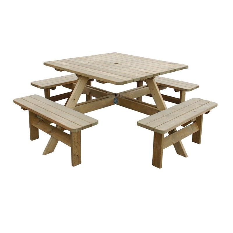 Rowlinson Table de pique-nique carrée en bois