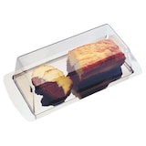 thumbnail of APS 00064 Plateau inox avec cloche transparente 33 x 17 cm, hauteur de la cloche 10 cm