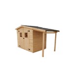 thumbnail of HABRITA abri en panneaux 3.70 m² avec plancher et bûcher. ed2416.01b