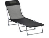 thumbnail of Outsunny Tumbona Plegable y Reclinable con Reposacabezas y Respaldo Ajustable Negro