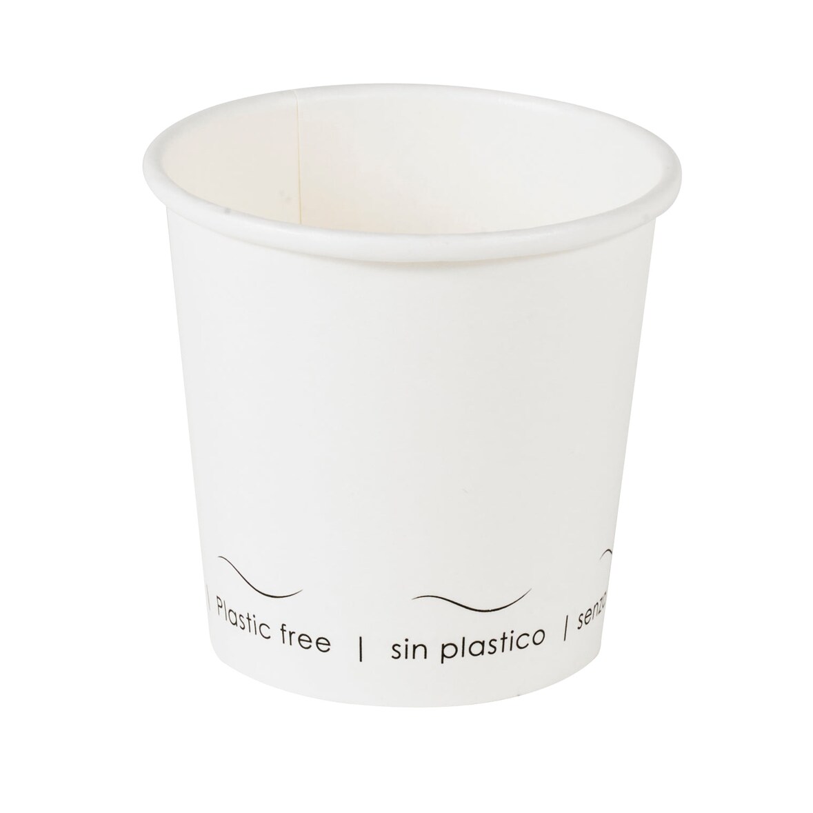 NVASE - 50Uds - Vaso de cartón blanco Eden sin plástico, Base agua 90ml A60mm - NVS210GCWBEDEN3