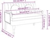 thumbnail of Décoshop26 - Bank/Sofa mit Rückenkissen und Armlehnen 113 x 64,5 x 75,5 cm in grauem Stoff DEC024630