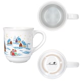 thumbnail of 36x Glühweinbecher 0,2L weiß Weihnachtslandschaft bunt Glühweintassen geeicht