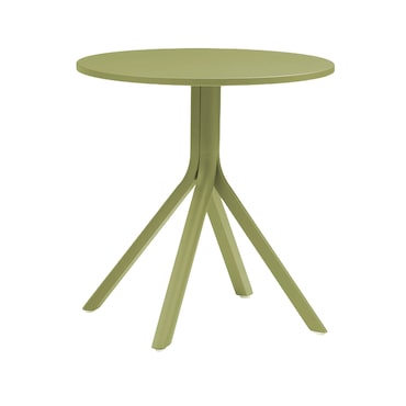 METRO PROFESSIONAL Mesa de bistro Soto, aluminio, Ø 70 x 72 cm, patas planas, redonda, verde oliva