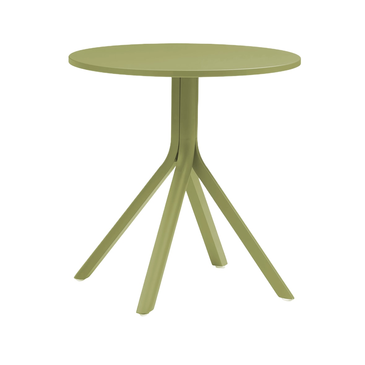 METRO PROFESSIONAL Mesa de bistro Soto, aluminio, Ø 70 x 72 cm, patas planas, redonda, verde oliva