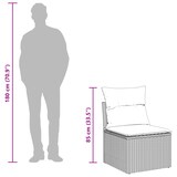 thumbnail of vidaXL 8-teiliges Garten-Sofa-Set mit Kissen Schwarz Poly Rattan Akazie