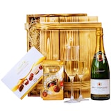 thumbnail of Geschenkset Nizza | Geschenkkorb gefüllt mit Sekt Brut Chardonnay, Lindt Pralinen & Holzkiste