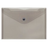thumbnail of Sichttasche A5 quer, rauch trans- parent, mit Druckknopf,