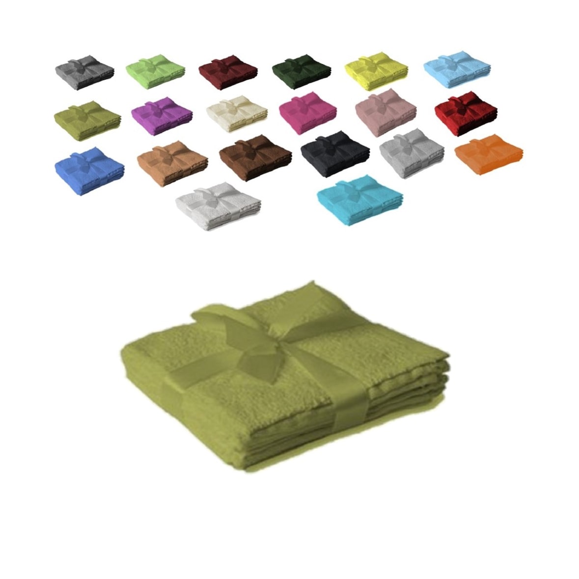Handtuchserie im Set mit Schleife Marke Seiftuch 4er Set 30 x 30 cm Kiwi