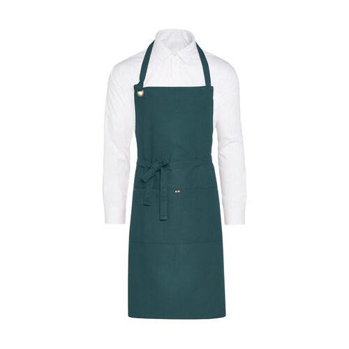 PROVENCE - Eyelet Bib Apron with Pocket: One Size / Enamel Blue