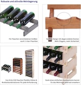 thumbnail of Weinregal VINOTECA FLEX PRO | HxBxT 107x46x28cm | 32 Flaschen auf 8 Ebenen | Massives Kiefernholz | Braun geölt