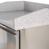 thumbnail of Romux® Pizzatisch 2 Türen 90x70 cm mit Arbeitsfläche aus Granit mit statische Kühlung | Pizzakühltisch aus Edelstahl