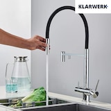 thumbnail of lana | Grifo extensible de cromo brillante de 3 vías de ósmosis para cocina|para agua potable de acero inoxidable|giratorio 360 ° Filtrar 3 conexiones