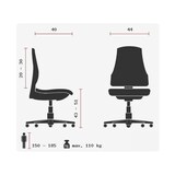 thumbnail of Topstar Bürostuhl / Rollhocker SITNESS 40 Stoff schwarz Chrom