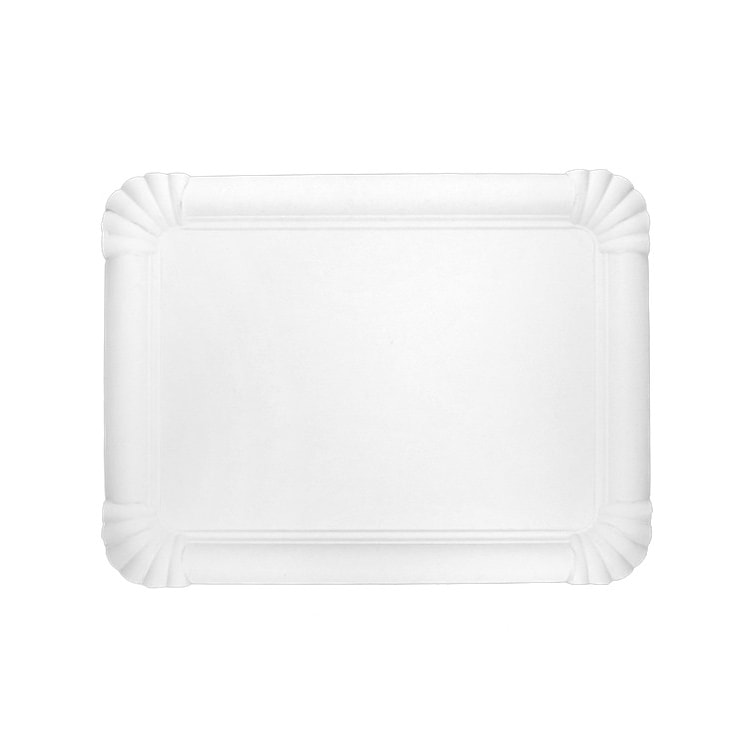 MONOUSO - Papieren Dienblad Rechthoekige vorm Wit 18x24cm (50 Stuks)