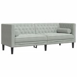 thumbnail of vidaXL 2-tlg. Chesterfield-Sofa-Set mit Nackenrollen Hellgrau Samt