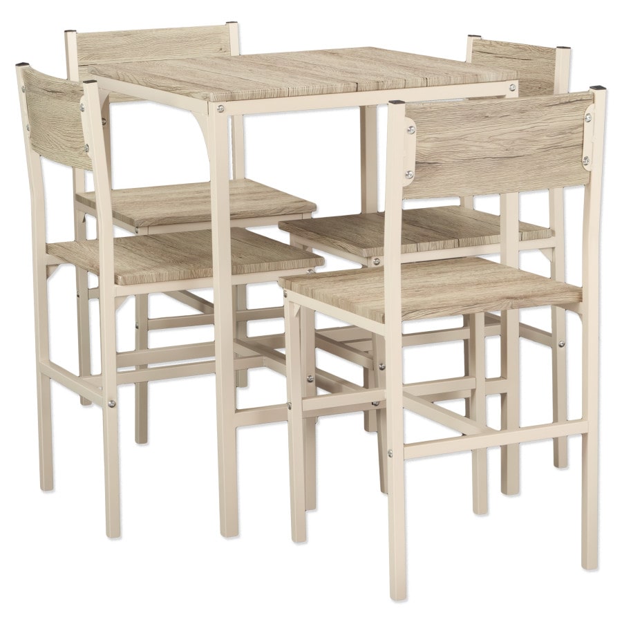 Set Tavolo Bar Con 4 Sedie Mod. PORTOFINO colore beige e rovere chiaro by Yelloo