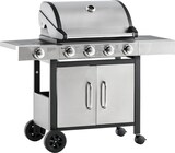 thumbnail of Outsunny Barbacoa de Gas de Acero BBQ con 4+1 Quemadores 15,2 KW Termómetro 2 Mesas Laterales Armario de 2 Puertas y Ruedas con Frenos 128x50x113 cm