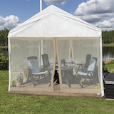 thumbnail of Relaxdays Moskitonetz für 3 x 3 m Pavillon, 2 Seitenteile, mit Reißverschluss & Klettband, 12 m XL Mückennetz, beige