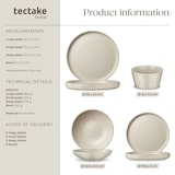 thumbnail of tectake Serviesset Una, van aardewerk, voor 6 personen, 24 delig, taupe
