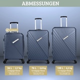 thumbnail of 3tlg. Hartschalenkofferset mit Schloss KENDO ABS Material, Hartschalenkoffer mit Rollen Trolley Koffer Reisekoffer Reisekofferset Gepäck, Blau