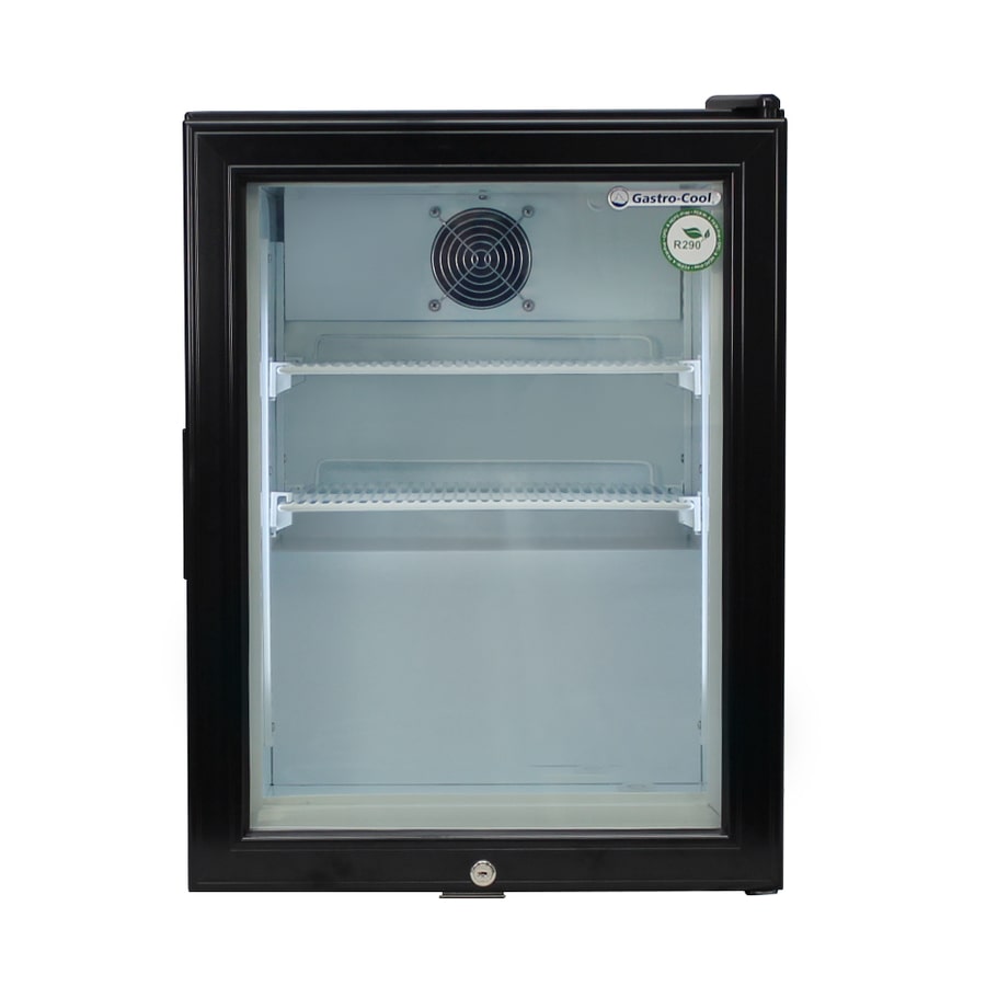 Gastro-Cool Schwarzer Mini Gefrierschrank mit Glastür / 51l - GCGW50