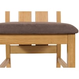 thumbnail of Conjunto de 6 cadeiras de sala de jantar HWC-M58, cadeira de cozinha cadeira de braços, tecido/têxtil madeira maciça ~ estrutura de cor clara, taupe