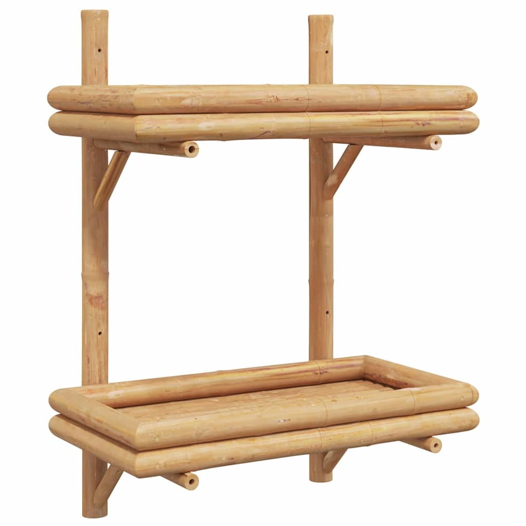 vidaXL Wandregal mit Regal Wandmontiert Braun 45 x 26 x 60 cm Bambus