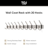 thumbnail of TOJ Living Porte-manteau mural – 20 crochets – 78 cm – acier inoxydable – argenté – patères
