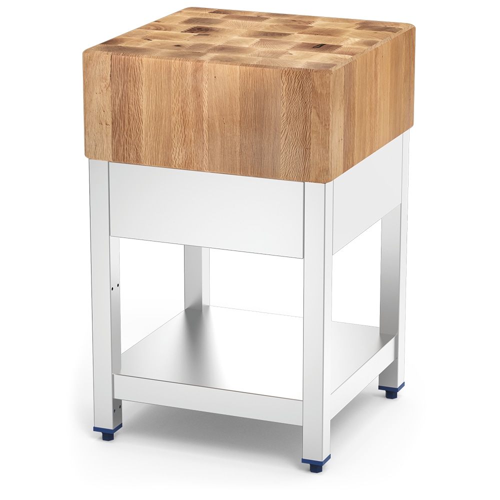 Tábua de cortar madeira de azinheira com saia e prateleira 1000x500x900 mm. N.º de referência: 031512