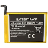 thumbnail of Akku passend für BQ Aquaris X, BQ 3100 Akku Li-Polymer, 3,8V, 3100mAh Abmessungen 70,7 x 61,6 x 4,0mm beachten