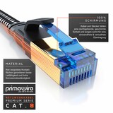 thumbnail of Primewire Flachbandpatchkabel CAT 8 mit Baumwollummantelung - Gigabit Ethernet LAN Kabel - 40 Gbit/s - S/FTP PIMF Schirmung - Netzwerkkabel - 10m