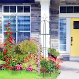 thumbnail of Relaxdays Rankhilfe Obelisk, 2er Set, 200 cm hoch, Ranksäule für Kletterpflanzen, Metall, freistehend, Rosenturm, grün